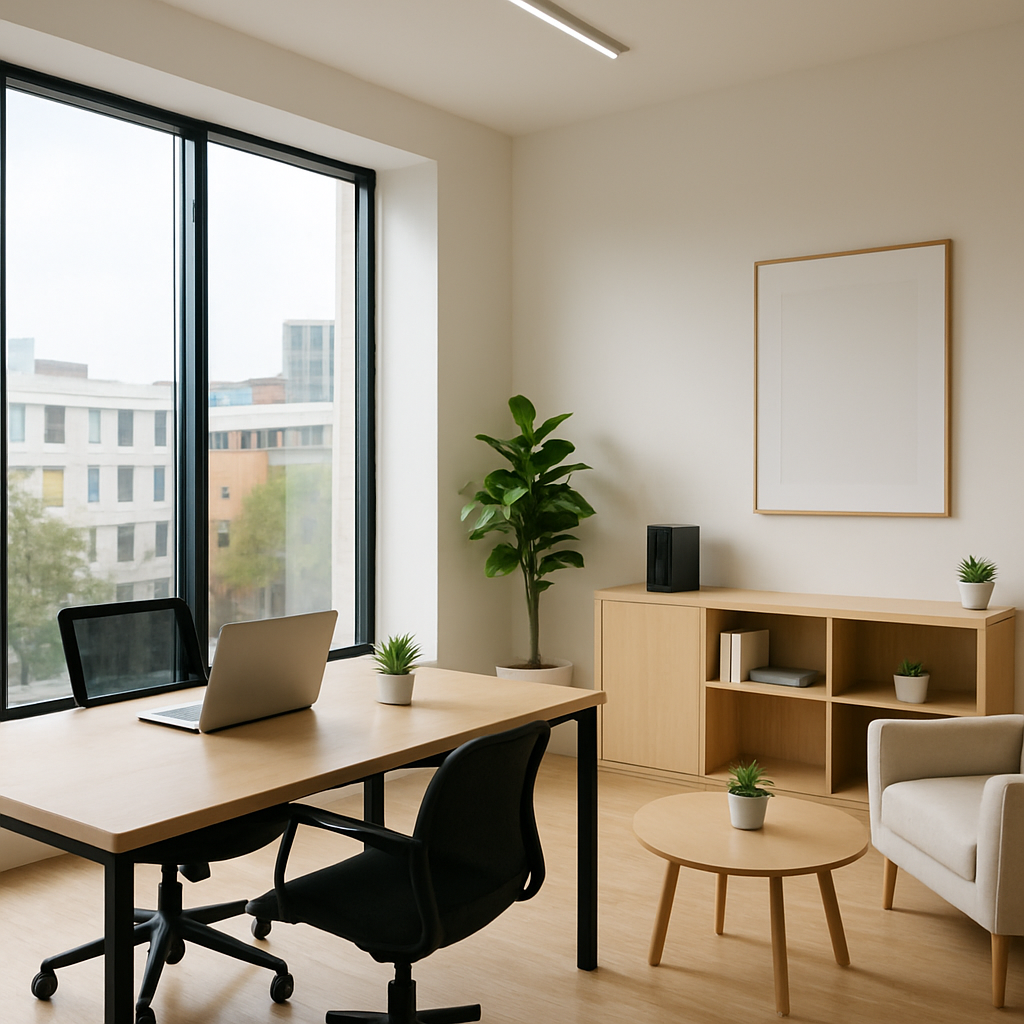 Bright modern office with new furniture and equipment—illustrating business assets that may qualify for Section 179 tax deductions.